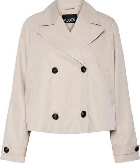 pieces Jakke pcScarlett LS Short Trenchcoat Grå