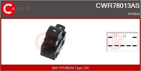 CASCO CWR78013AS Bryter, vindusheis