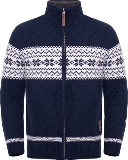 Gridarmor Men"s Snøstjerne Full Zip Ullgenser Navy Blazer 3XL