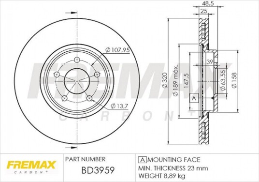 Bremseskive FREMAX BD-3959