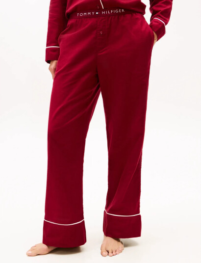 Tommy Hilfiger Solid Flannel Pants - Red - L