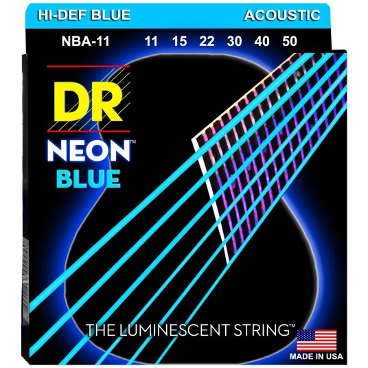 Dr Strings Nba-11 Neon Blå (011-050) Custom Light Dr Strings Nba-11 Neon Blå (011-050) Custom Light