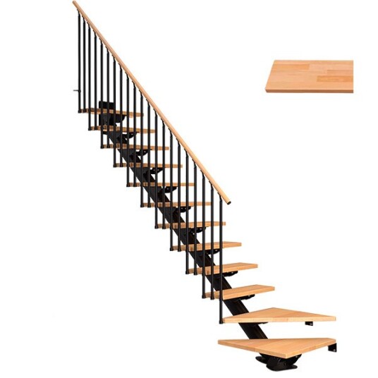 Dolle Sydney L trapp Svart 9005 classic Iii hvitoljeret Eik 85 13 Loddret Høyde 259 315cm