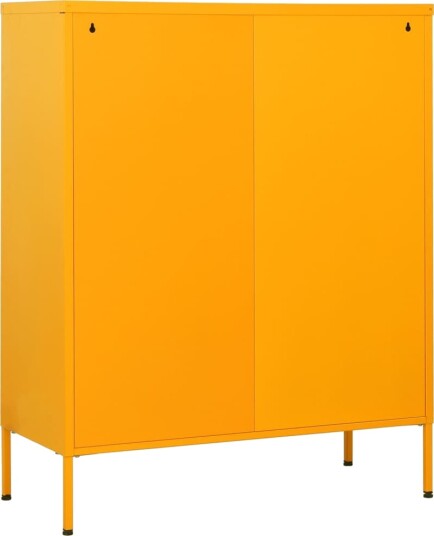 vidaXL Kommode sennepsgul 80x35x101,5 cm stål