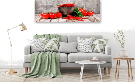 Tavle Red Vegetables 1 Part Concrete Narrow 150X50 Artgeist sp. z o. o.
