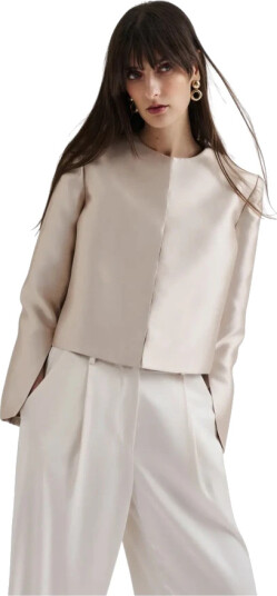 Malina Ruthie Cropped Long Sleeve Blouse - Cream - L Malina Ruthie Cropped Long Sleeve Blouse - Cream - L
