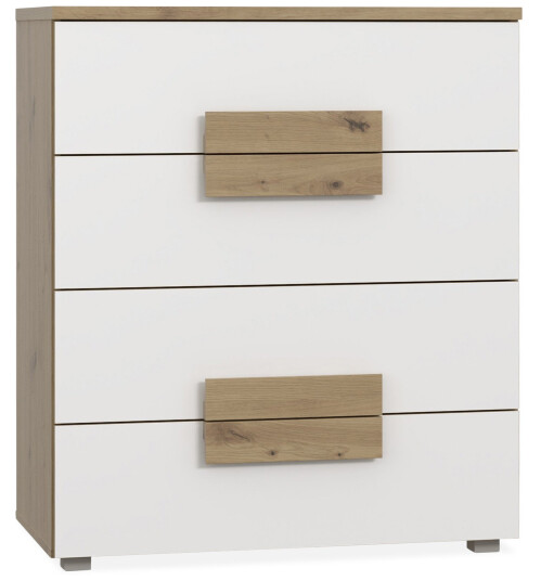 Kommode Knelston 80 cm Brun|Hvit