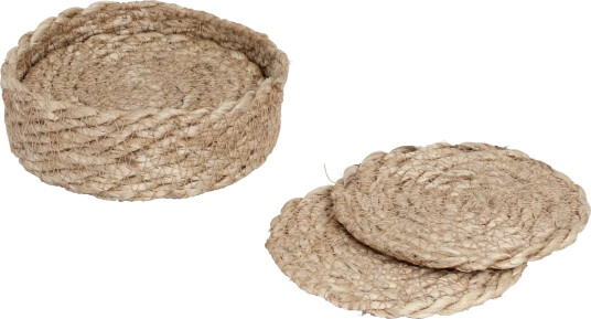 Dixie Elin glassunderlag Ø10,5 cm 6 pakning Naturgrå