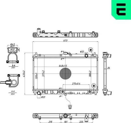 ERA 673320 Radiator motorkjøling