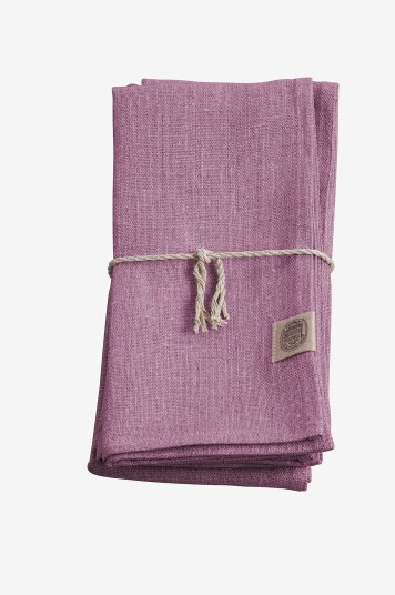 Lovely Linen   Serviett Classic 4 pk i manglet lin   Lilla