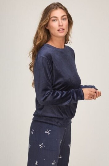Hunkemöller Pyjamas Sett Velour Blå
