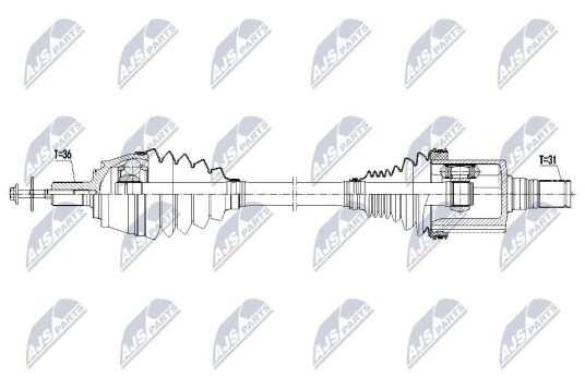 Nty Drivaksel NTY NPW VV 166 Nty Drivaksel NTY NPW VV 166
