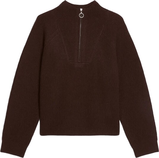 Marc O"Polo Knit Pullover Longsleeve Troyer,Zipper   ESPRESSO BROWN   M