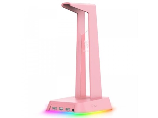 Hodetelefonstativ med RGB-belysning ST2 rosa