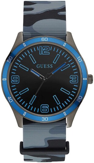 Guess Herreklokke W1163G1 Sort/Gummi Ø45 mm