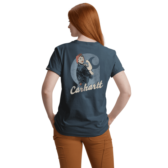 Carhartt Dearborn Loose Rosie T Shirt Women Iron Blue XL Carhartt Dearborn Loose Rosie T Shirt Women Iron Blue XL