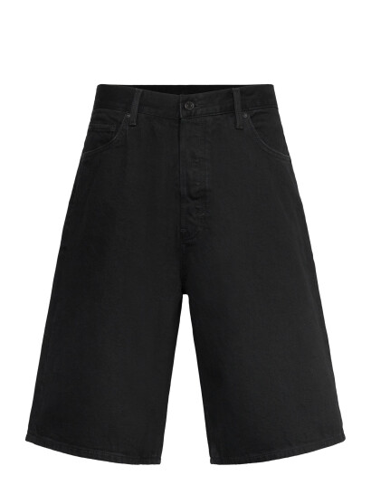 Weekday Astro Denim Loose Baggy Shorts - Black - 27