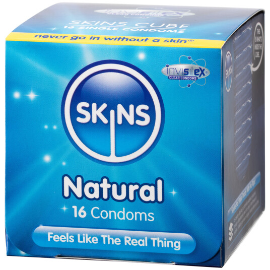 Skins Skin Natural Normale Kondomer 16 stk - Klar Skins Skin Natural Normale Kondomer 16 stk - Klar