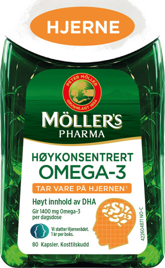 Möller's Pharma Omega 3 Hjerne 80 kapsler Möller's Pharma Omega 3 Hjerne 80 kapsler