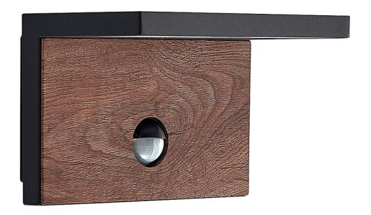 Lucande Lignus utendørs LED-vegglampe, bev.sensor