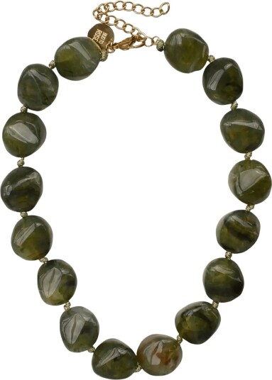 Bud To Rose Vibe Resin Necklace Green   Green   ONE SIZE
