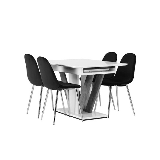 Venture Home Spisegruppe Venture Home Disa med 4 Polar Fløyel Stoler GR23593