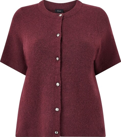 Zizzi Kardigan caVista S/S Rød