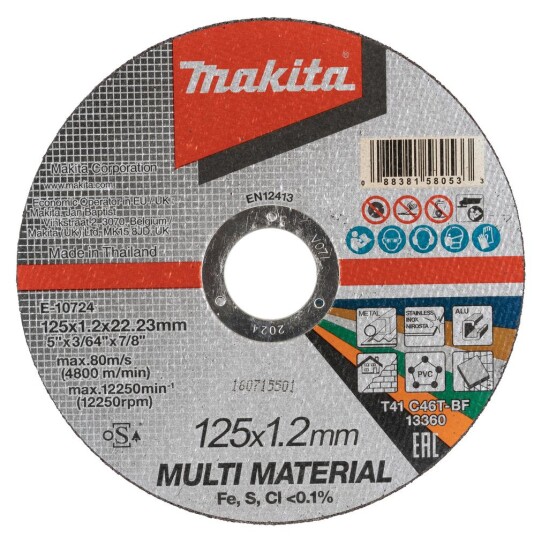 Makita E-10724 125 mm Universell Kappeskive for Metall, Aluminium, PVC og Keramikk