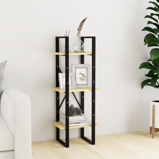 vidaXL Bokhylle 3 niv?er 40x30x105 cm heltre furu
