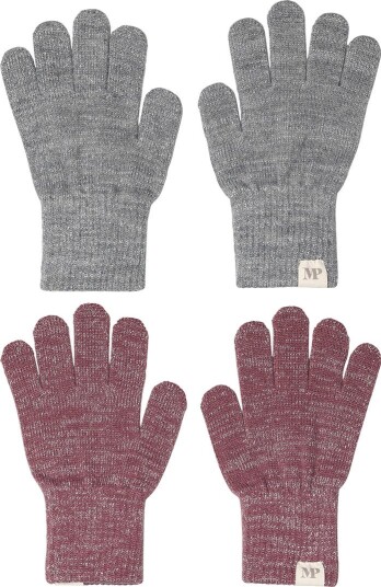 Mp Danmark Mix Light Grey Mel Grape Shake Comfy Glitter Hansker 2 Pakning 3 6 år
