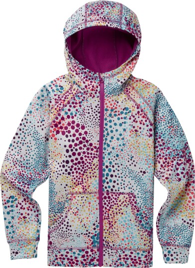 Burton Girls Crown Bonded Full-Zip Hoodie Stout White Dots L