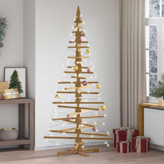 Trekjuletrær med stativ Brun 210 cm Heltre furu