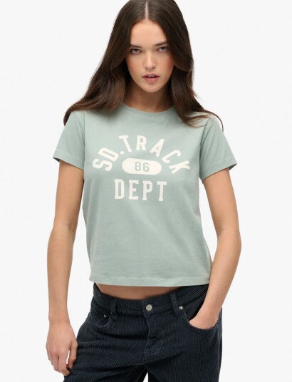 Superdry Ath Graphic Fitted Tee   Green   38