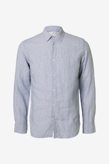 Selected HOMME - Skjorte slhRegkylian-linen Shirt LS Classic - Blå
