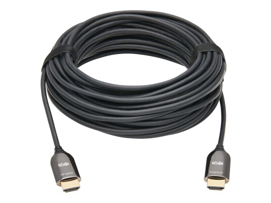 TRIPP LITE Fiber Active Optical Cable (AOC) 8K HDMI Plenum-Rated - UHD @ 60 Hz, HDR, M/M, Black, 20 m - HDMI-kabel med Ethernet - 20 m