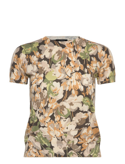 Lauren Ralph Lauren Floral Cotton-Blend Short-Sleeve Sweater - Green - XS