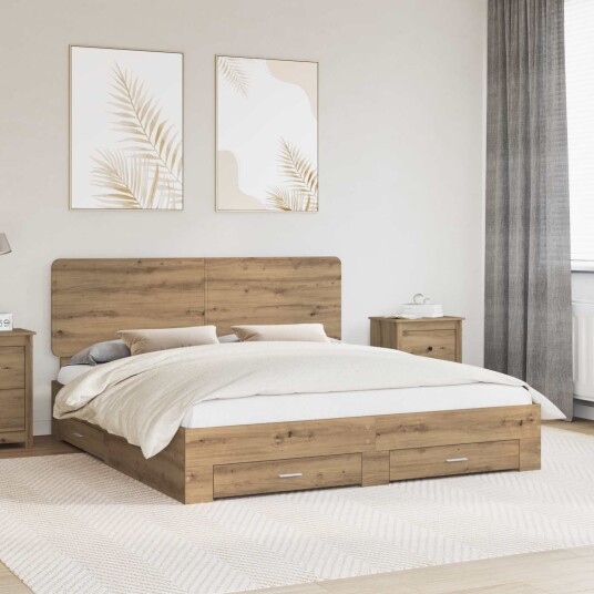 Sengestamme med skuff Artisan Eik 180 x 200 cm Konstruert tre