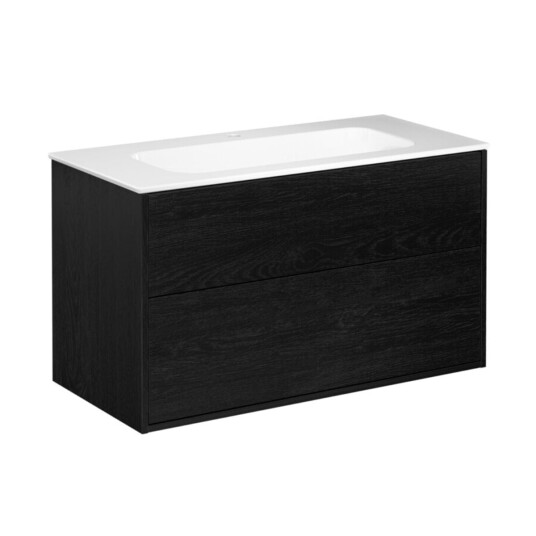 Gustavsberg Artic møbelpakke, 100x47 cm, sort eik/hvit Gustavsberg Artic møbelpakke, 100x47 cm, sort eik/hvit