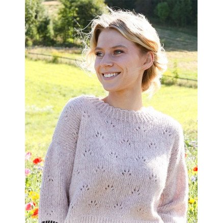 Sweetness Imprint Sweater by DROPS Design Genser Strikkeoppskrift str S XXXL