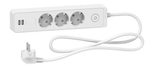 Schneider Electric Grenuttak med bryter og USB-uttak 3-veis Hvit Schneider Electric Grenuttak med bryter og USB-uttak 3-veis Hvit