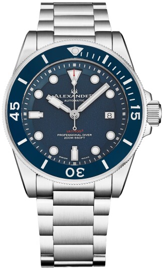 Alexander Herreklokke A520 03 Vathos Blå/Stål Ø42 mm