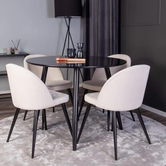 Venture Home Spisegruppe Venture Home Plaza med 4stk Velvet Stoler GR24144