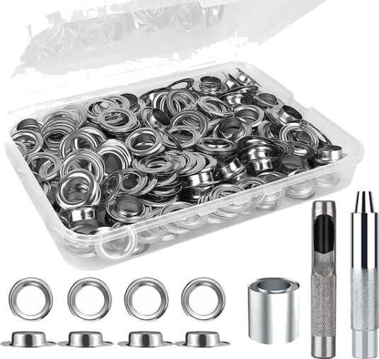 Øyesettverktøysett 12mm 120 sett metallmaljer Maljeøyesettverktøy for DIY gardinpresenning lerret teltreparasjon