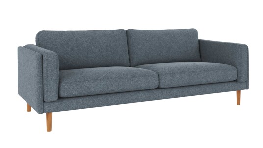 Rowico Home Braden 3 seters sofa Middels blått Bobby 15 Eikben