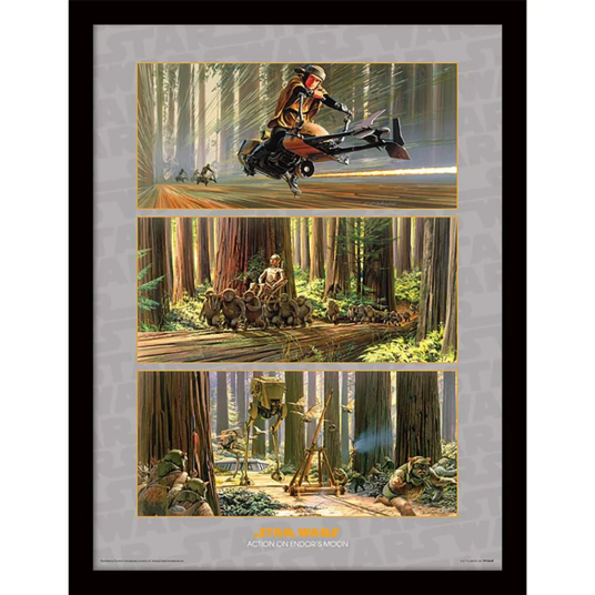 Star Wars Innrammet Bilde 30 x 40 cm Endor's Moon