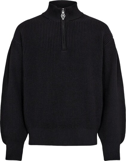 HAN Kjøbenhavn Half Zip Knit Sweater - BLACK - S