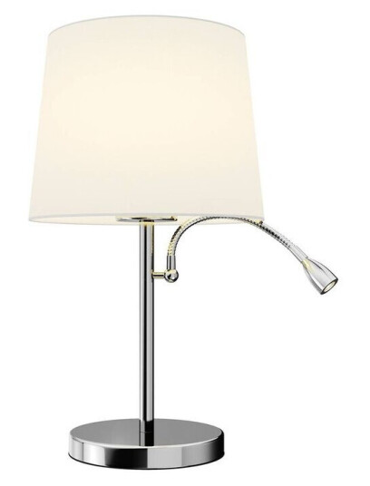 Lindby Bordlampe Benjiro i tekstil med LED-leselampe Lindby Bordlampe Benjiro i tekstil med LED-leselampe