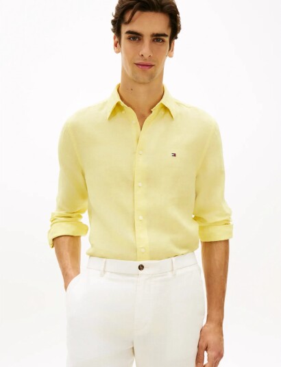 Tommy Hilfiger Pigment Dyed Li Solid Rf Shirt Yellow XXL Tommy Hilfiger Pigment Dyed Li Solid Rf Shirt Yellow XXL