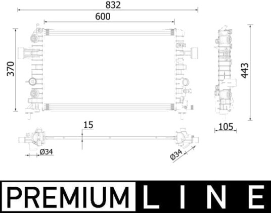 MAHLE CR 2224 000P Radiator motorkjøling