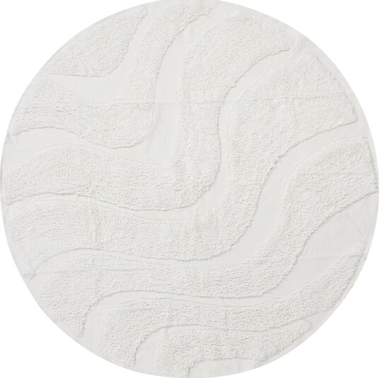 Runde tepper Bonnie Natural Cotton Shaggy offwhite Størrelse: Ø 200 cm